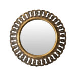 Огледало Atic Inart во античко златна нијанса D50.8x5.3cm