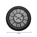 Docto Inart wall clock in black antique shade D55.8x5.2cm - Image 2