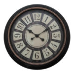 Docto Inart wall clock in black antique shade D55.8x5.2cm
