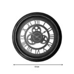 Ferm Inart wall clock in antique black and gold tone D61x6cm - Слика 2