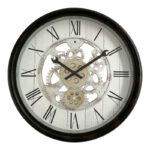 Rabby Inart wall clock in black antique shade D45.3x6.5cm