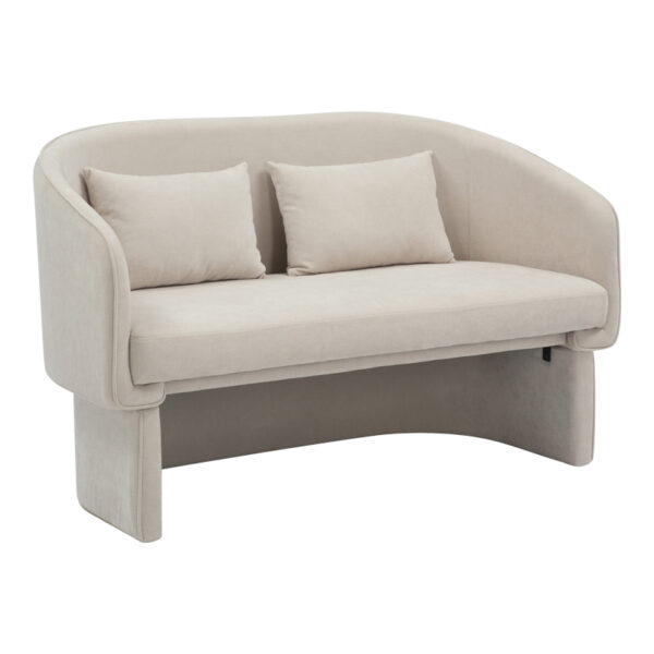 Двосед софа Плејмоб беж ткаенина 128x65x79 см