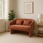 Two-seater sofa Playmob fabric in tile shade 128x65x79cm - Image 2