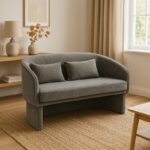Two-seater sofa Playmob gray fabric 128x65x79cm - Слика 2