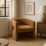 Armchair Leicy fabric in brown shade 69x63x76.5cm - Слика 2