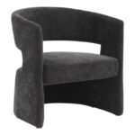 Armchair Leicy fabric in black shade 69x63x76.5cm