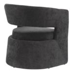 Armchair Leicy fabric in black shade 69x63x76.5cm - Image 3