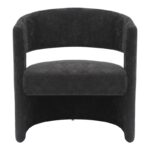 Armchair Leicy fabric in black shade 69x63x76.5cm - Image 5