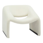 Armchair Clous boucle fabric in off-white shade 86x77x73.5cm