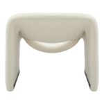 Armchair Clous boucle fabric in off-white shade 86x77x73.5cm - Image 6