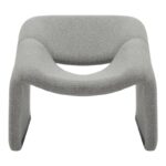 Armchair Clous bouclé fabric in light gray shade 86x77x73.5cm - Image 5