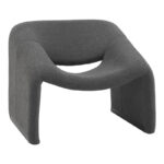 Armchair Clous bouclé fabric in charcoal shade 86x77x73.5cm