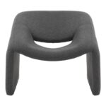 Armchair Clous bouclé fabric in charcoal shade 86x77x73.5cm - Image 5