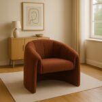 Fassy armchair boucle fabric in tile shade 80x66x80cm - Image 2