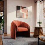 Fassy armchair boucle fabric in tile shade 80x66x80cm - Image 3