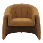 Fassy armchair boucle fabric in mustard shade 80x66x80cm - Image 5