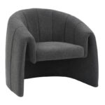 Fassy armchair bouclé fabric in charcoal color 80x66x80cm