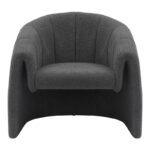 Fassy armchair bouclé fabric in charcoal color 80x66x80cm - Image 5