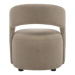 Armchair Lemouton fabric in gray-beige shade 69.5x66x80cm - Слика 6