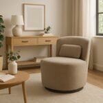 Swish rotating armchair boucle fabric in beige shade 63x76x76.5cm - Слика 2