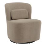 Свиш ротирачка фотелја букле ткаенина во сиво-беж нијанса 63x76x76.5 см