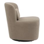 Swish rotating armchair bouclé fabric in gray-beige shade 63x76x76.5cm - Слика 4