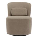 Swish rotating armchair bouclé fabric in gray-beige shade 63x76x76.5cm - Слика 5