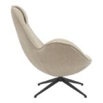 Armchair rotaitng Flago boucle fabric in beige shade 85x88x103.5cm - Слика 4