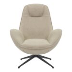Armchair rotaitng Flago boucle fabric in beige shade 85x88x103.5cm - Слика 5