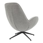 Armchair rotating Flago boucle fabric in light gray shade 85x88x103.5cm - Image 3