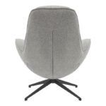 Armchair rotating Flago boucle fabric in light gray shade 85x88x103.5cm - Image 6