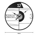 Wall clock Divoso Inart metal in black shade 60x3x60cm - Image 2