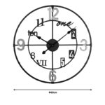 Wall clock Plusser Inart metal in black shade 60x2.5x60cm - Слика 2