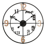 Wall clock Plusser Inart metal in black shade 60x2.5x60cm