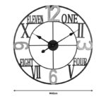 Wall clock Beauco Inart metal in black shade 60x3x60cm - Слика 2