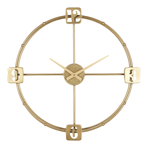 Wall clock Hunga Inart metal in gold color 60x7.5x60cm