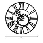 Wall clock Grana Inart metal in black shade 60x3x60cm - Слика 2