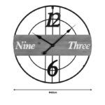 Wall clock Tabla Inart metal in black shade 60x3x60cm - Слика 2