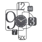 Wall clock Tetra Inart metal in black shade 51x3x61cm