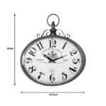 Wall clock Krepi Inart metal in brown shade 55.5x6.5x60cm - Image 2