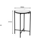 Side table Luxere Inart black metal-white marble D40x65.5cm - Image 2