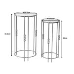 Side tables set of 2 Emiliane Inart gold metal-mirror glass - Слика 2