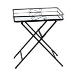 Joene Inart foldable table black metal-mirror glass 60x38x68cm