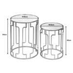 Side tables set of 2 Sieni Inart gold metal-mirror glass - Слика 2