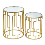 Side tables set of 2 Sieni Inart gold metal-mirror glass