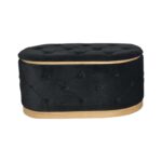 Royel Inart chest stool set of 2 velvet in black and beige shade - Слика 3