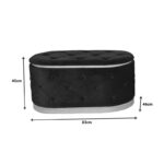 Royel Inart chest stool set of 2 velvet in black and beige shade - Слика 5