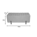 Daph Inart trunk stool set of 2 velvet in beige and white shade - Image 5