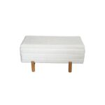 Cindy Inart trunk stool set of 2 bouclé fabric in beige and white shade - Image 4