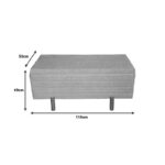 Cindy Inart trunk stool set of 2 bouclé fabric in beige and white shade - Image 5